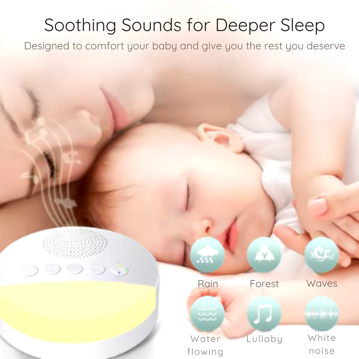 White Noise Sleep Lamp with Soft Light &amp; Timer